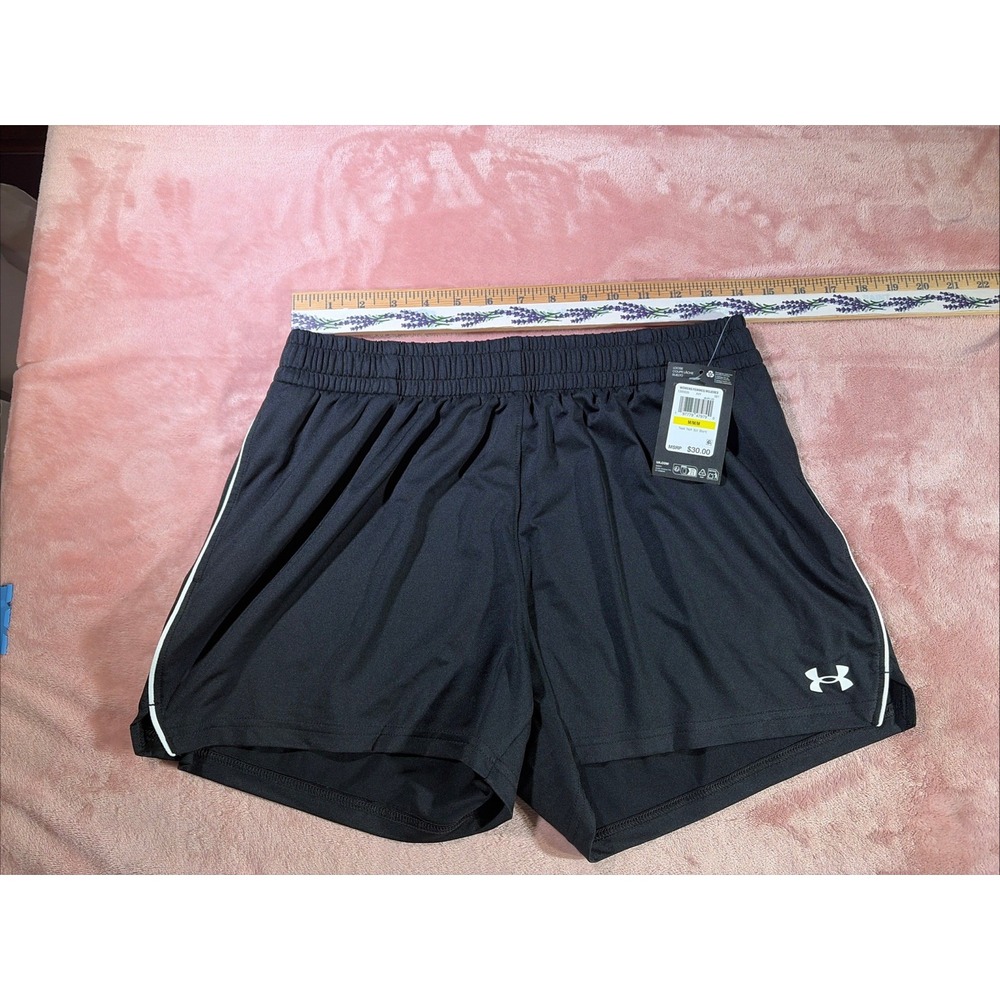 Under Armour Team Tech 3" Black/White Athletic Shorts Women's Size Medium NEW